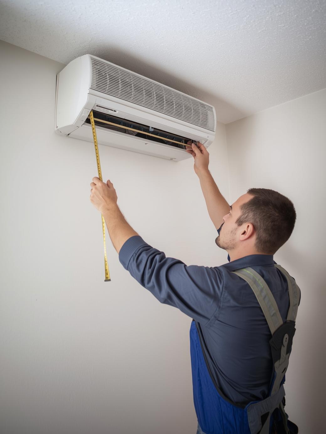 المعاينة الأولية: زيارة الموقع لتحديد أفضل مكان لتركيب المكيف وفقًا لمساحة الغرفة أو المبنى