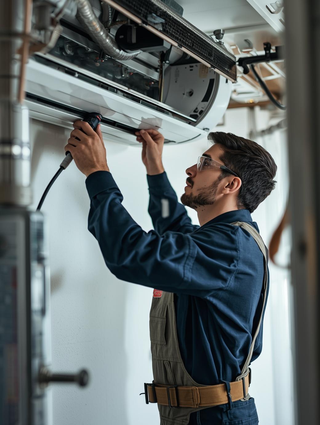 التركيب الاحترافي: استخدام أدوات حديثة وتقنيات دقيقة لضمان ثبات المكيف وكفاءة التشغيل.