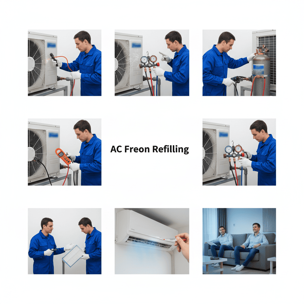 Freon Refilling Process Step-by-Step