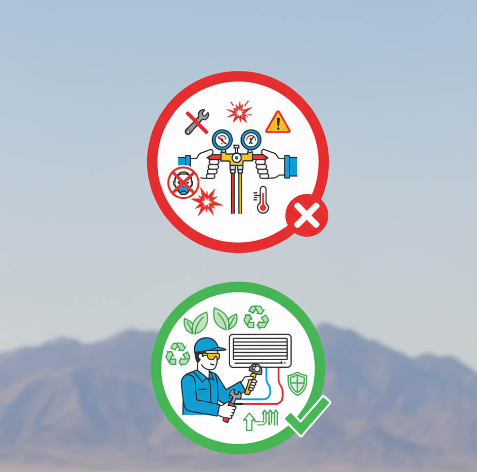 مخاطر تعبئة الفريون بدون فني محترف وكيف نتجنبها