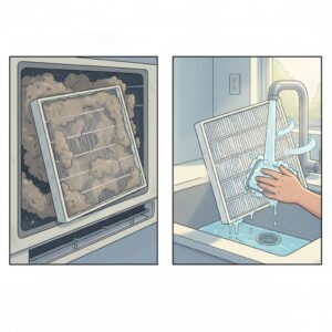 انسداد الفلتر الداخلي وضعف تدفق الهواء